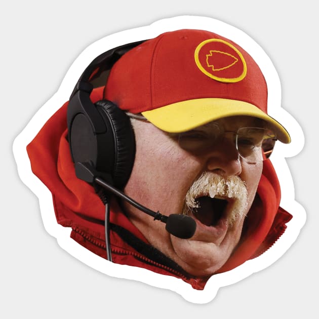 Frozen Moustache Andy Reid Chiefs Sticker by Super Secret Villain